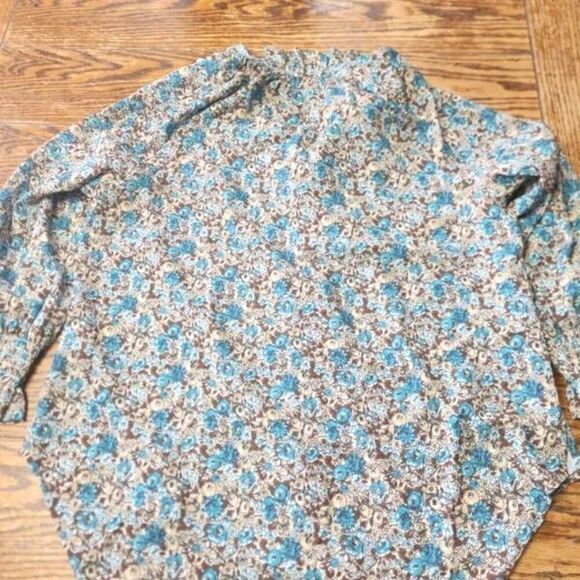 Tuckernuck Robin's Egg Floral Schuyler Blouse sz Medium - Picture 4 of 4